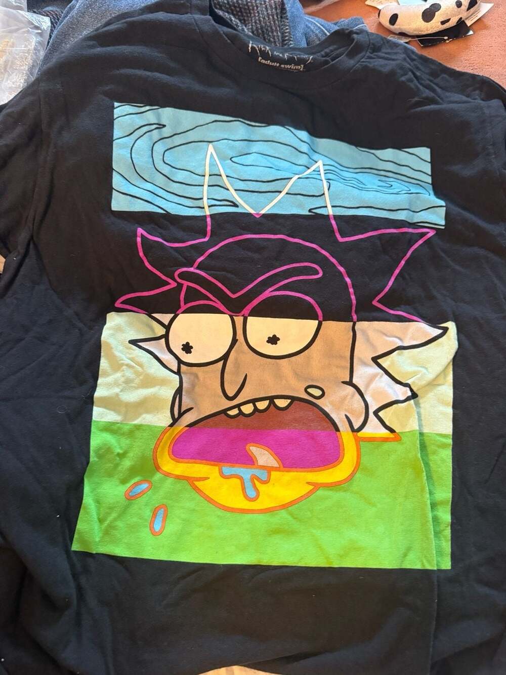 Rick and Morty Color Divisions T-Shirt Size M Black Graphic Tee